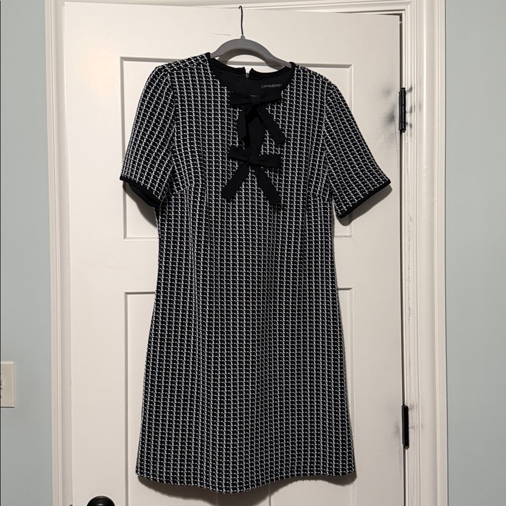 Cynthia Rowley Black and White Houndstooth Mini Dress